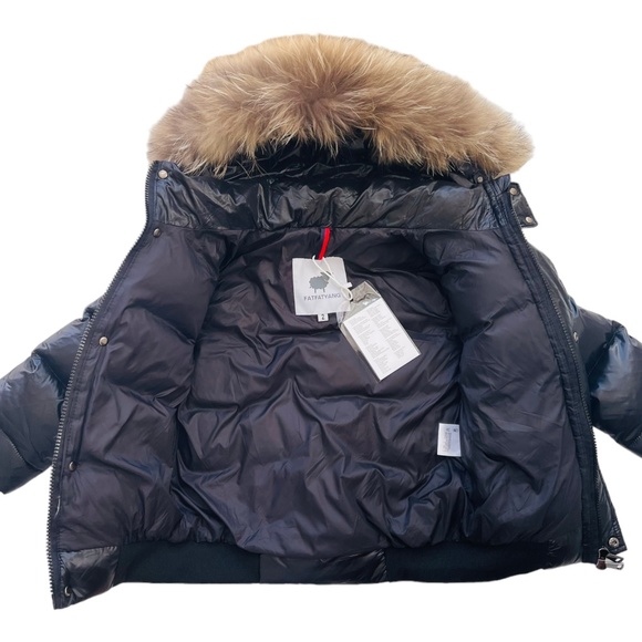 Down Parka Fur Feather Jacket Hooded Slim White duck Down Short Parkas Sz 2 - Picture 3 of 12